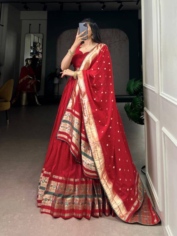 SHRAVANI Chanderi Red Bulk lehenga choli order